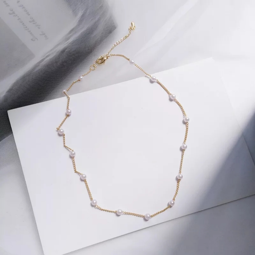 💎✨ Dewdrop Pearl Necklace - Picture 4 of 5